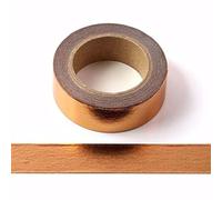 Cinta adhesiva decorativa de papel washi metalizado liso, 15 mm x 10 m, color cobre