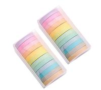 Cinta adhesiva decorativa Washi con diseño de lágrima de mano de color caramelo, 12 manuales de bricolaje para estudiantes, calcomanías decorativas de papelería, diseño duradero