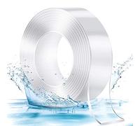 Cinta Adhesiva Doble Cara Extrafuerte, Nano Double Sided Adhesive Magic Sticky Mounting Gel Tape Transparent Strong, Transparente Reutilizable Cinta Doble Cara para Pared Cocina Alfombra (50mm*5M)