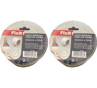 Cinta adhesiva fibra de vidrio para encolar juntas, cinta juntas pladur, cinta adhesiva para unir juntas, rollo cinta fibra de vidrio para reparacion y sellado de paredes (100mm x 20m, 2und)