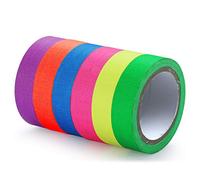 Cinta Adhesiva Fluorescente 6 Colores 15mm x 5m Cinta Luminosa Adhesiva Etiqueta de Seguridad Resplandor Luminoso Fluorescente para Decoración Hogar y Signo de la Noche
