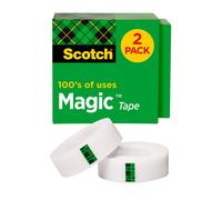 Cinta adhesiva invisible Scotch Magic Tape para el hogar, oficina y regreso a clases, 2 rollos