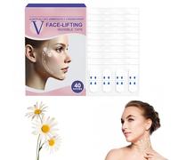 Cinta Adhesiva Invisible V-Face Lifting, Cinta Facial Impermeable, Herramienta de Maquillaje Instantáneo para Arrugas, Adhesivos de Lifting Facial para Papada, Cuello y Arrugas Faciales (40 Piezas)