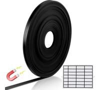 Cinta adhesiva magnética negra, 6 mm, autoadhesiva, de TPE, con fuerte fuerza de adhesión, para organización de pizarra blanca, oficina, escuela, flexible, acortable en 12 m o 15 m de longitud (15