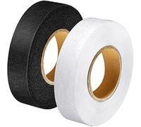 Cinta adhesiva para dobladillo con plancha para dobladillo, cinta adhesiva Wonder Web para dobladillo para pantalones cada 27 yardas, paquete de 2 (3/4 pulgadas, negro, blanco)