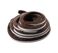 Cinta adhesiva para puerta abatible de 10 metros con cepillo para burlete para sellar polvo, viento, ruido, aislamiento fuerte y larga vida útil (9 x 23 mm, marrón)
