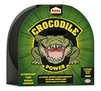 Cinta adhesiva Pattex Crocodile Power, 30 m de fuerza, cinta textil negra de doble grosor, resistencia extrema para las reparaciones más difíciles, cinta adhesiva para diversos materiales