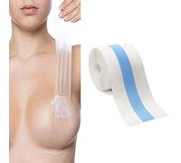 Cinta Adhesiva Pecho para Cuerpo Lencería, Cinta para Mujer Elevación del Busto Cinta de Levantamiento de Senos Tetas Invisible ideal para Vestido sin Hombro de Noche Escote V, 5CM x 5M (Transparente)