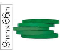 Cinta Adhesiva Q-Connect 66M X 9mm Verde Para Cerrar Bolsas