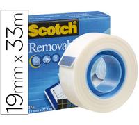 Scotch Cinta invisible reutilizable, 1 rollo de 19 mm x 33 m
