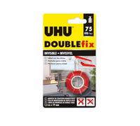 Cinta adhesiva uhu doublefix invisible doble cara extra fuerte 1,5 mt x 19 mm