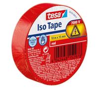 tesa Cinta aislante de PVC 10 m x 15 mm Rojo