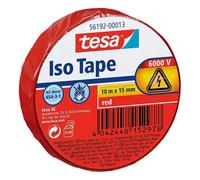 tesa Cinta aislante de PVC 10 m x 15 mm Rojo