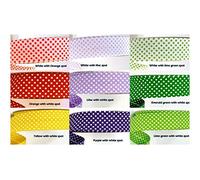 Cinta al bies de alta calidad, 100 % algodón, diseño de lunares, doble pliegue, 30 mm, 1 unidad, 36 colores en Ribbon Queen, embalaje de un vendedor del Reino Unido, Naranja con blanco, 5 m