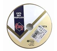 Cinta al bies de color beige de 18 mm de ancho (25 metros)