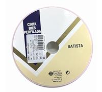 Cinta al bies de color rosa bebé de 18 mm de ancho (25 metros)