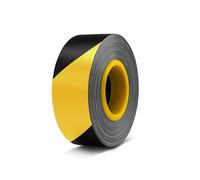 Cinta americana DEFENDER EXA-TAPE, cinta adhesiva textil para reparaciones, enmascarar, manualidades y marcar, fácil de arrancar, resistente a la intemperie, negro/amarillo brillante, 50 mm נ50 m