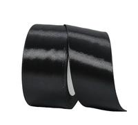 Cinta ancha de satén negro de 40 mm para envolver regalos, cinta de seda de 22 m de grosor para manualidades, fiesta de Halloween, Navidad, coche de boda, lazos para el pelo, ramos, decoraciones de