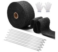 Cinta Anticalorica Escape, 6mx5cm Cinta Aislante Termica Cinta Anticalorica para Escapes 10 Bridas Metalicas Fibra Para Colector de Escape de Motocicleta