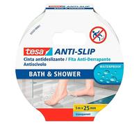Cinta Antideslizante para Baño TESA 5m x 25mm Transparente PVC