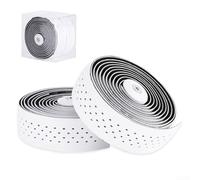 Cinta antideslizante para manillar de ciclismo hecha de silicona ligera EVA para mayor comodidad (blanco+negro)