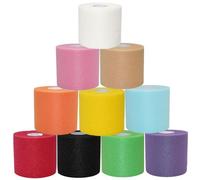 Cinta atlética, 10 rollos, 10 colores, cinta para muñeca de 33 pies, transpirable, rasgable, ligera, no irritante, deportes de esponja para evitar lesiones/para un mejor rendimiento/para recuper
