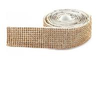 Cinta autoadhesiva con pedrería de cristal, Cinta autoadhesiva de diamantes for decoración (varias filas)(Crystal Yellow,6 row drills)