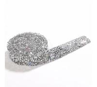 Cinta autoadhesiva con pedrería de cristal, Cintas de diamantes autoadhesivas con borde cristal, 5 yardas, multicolor, varios anchos(Crystal Ab Color,Width 3cm)