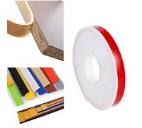 Cinta autoadhesiva de TPE de 5 m para bordes de muebles, tira de sellado en forma de U, tira de borde de encimera de cocina, anticolisión a prueba de golpes para armario de bricolaje (28 mm, blanco)