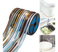 Cinta autoadhesiva para juntas de azulejos y moldura decorativa cinta de sellado impermeable, lista para aplicar en bañeras, duchas, inodoros y paredes de cocina. (Gris,8mm/6 metros)