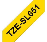 Cinta autolaminada TZe-SL651 24mm x 8m Amarilla, rotuladora compatible, laminada y resistente