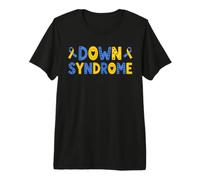 Cinta Azul Amarilla Motivacional de Conciencia del síndrome de Down Camiseta Premium