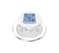 Cinta Azul Floral de Guerrero contra el cáncer de Colon Nobody Fights Alone PopSockets PopGrip para MagSafe