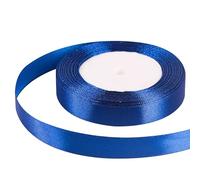 Cinta azul oscuro de 15 mm para envolver regalos, 22 m, cinta de satén azul oscuro, tela de 15 mm de grosor para manualidades, lazos para el pelo, cinta de poliéster de Navidad, decoración de pasteles