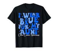 Cinta azul para concienciación sobre el cáncer de colon con texto en inglés "I Wear Blue For My Aunt" Camiseta