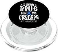 Cinta Azul para la Enfermedad del Abuelo Cura de la Familia de la Conciencia de la ELA PopSockets PopGrip para MagSafe