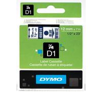 DYMO D1 etiquetas auténticas | impresión azul sobre fondo blanco | 12 mm × 7 m | etiquetas autoadhesivas para etiquetadoras LabelManager