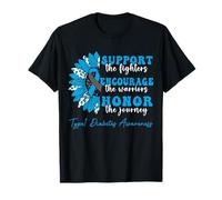 Cinta azul tipo 1 para apoyo a la diabetes Warriors Girasol T1d Camiseta
