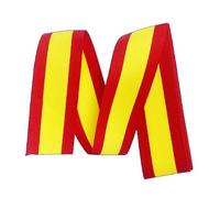 Cinta Bandera España Tela Rojo y Amarillo, para Pulseras, Manualidades, Decoración, Costura (1 M, 38 mm)