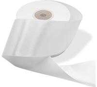 Cinta blanca de 50 mm de raso en bobina de 25 metros de longitud, cinta de 5 cm de grosor para idea de regalo, boda, bautizo, Navidad, Año Nuevo, bombonera, rollo