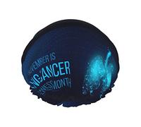 Cinta blanca Mes de concientización sobre el cáncer de pulmón Gorros de ducha Gorro de baño reutilizable Gorro de ducha de baño elástico Suave impermeable para gorros de cabello de todas las longitude