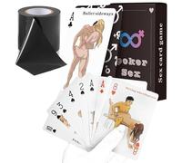 Cinta Bondage sin adhesivo 10 m + Juego de cartas eróticas 52 cartas - Set BDSM versátil para parejas, fijación flexible, rol creativo y juegos íntimos para adultos