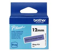 Cinta Brother Btag-F31 no laminada negra sobre violeta 12 mm (original)