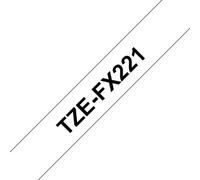 Cinta Brother TZe-FX221 9mm Negro sobre blanco, flexible, laminada, 8m, transferencia térmica