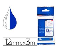 Cinta Brother Tzefa3 Textil Texto Azul Sobre Fondo Blanco 12 Mm Longitud 3 Mt