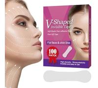 Cinta cara invisible, Cinta estiramiento facial para ajuste instantáneo, Cinta elevación facial, 100 piezas Reductor mentón doble ultrafino para cuello, papada, cara, Pw tools