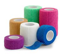 Cinta cohesiva auto adherente, Paquete de 1" 2" 3" x 5 yardas, rollos de vendaje autoadhesivos y envoltura deportiva para tobillos, muñecas, esguinces de rodilla e inflamación. Aprobado por la FDA