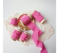 Cinta con bordes deshilachados de seda pura estilo Ins con carrete de madera Estilo Ins para embalaje de tarjetas de promesa Ribbon-N11-35mmX5mts de seda