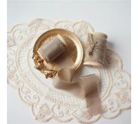 Cinta con bordes deshilachados de seda pura estilo Ins con carrete de madera Estilo Ins para tarjetas de promesa Embalaje Silk Ribbon-Lc002-50mmX5mts