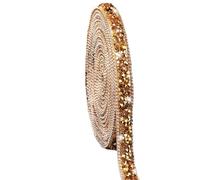 Cinta con Brillantes Cinta autoadhesiva de cristal con diamantes imitación resina, ostentosa for manualidades DIY, boda, 90cm/35,43 pulgadas, 1 ud(Gold)